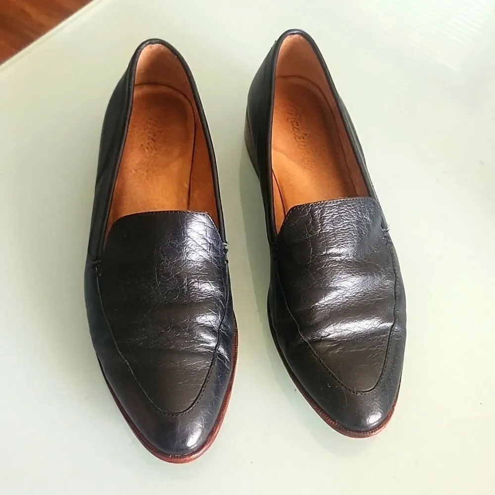 Madewell The Frances Preppy Dark Academia Leather Loafers Size 7.5